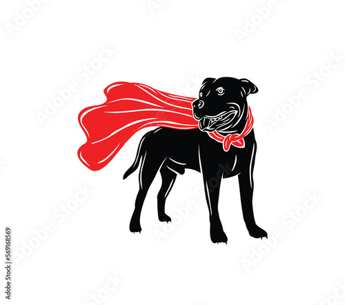 Dog Hero Silhouette, art vector design