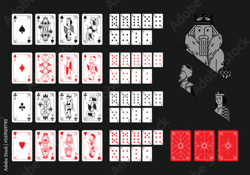 Vector playing cards layout