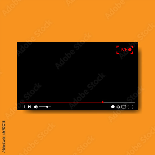 Live video streaming, broadcasting vector illustration