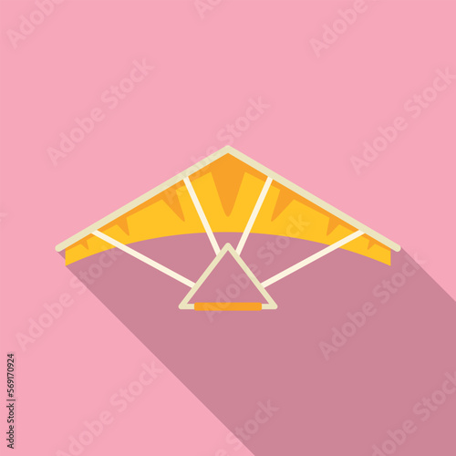 Wind hang glider icon flat vector. Para air. Man sky