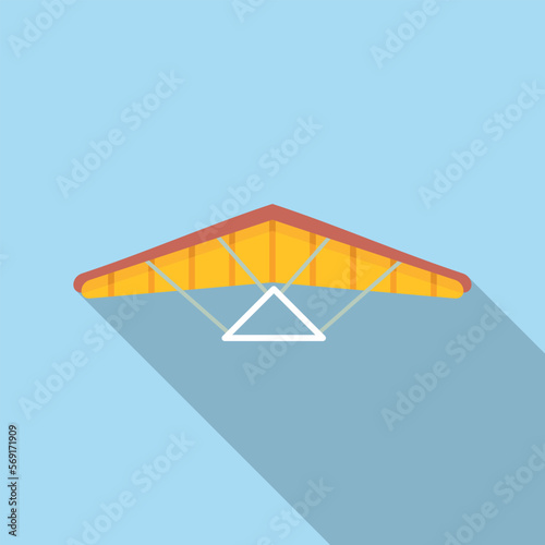 Glider aerodynamics icon flat vector. Para air. Man sky