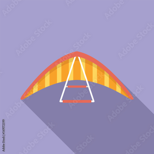 Flying hang glider icon flat vector. Sky man. Wind pilot