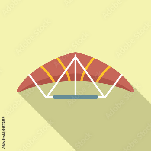 Delta nature icon flat vector. Hang gliding. Sky man
