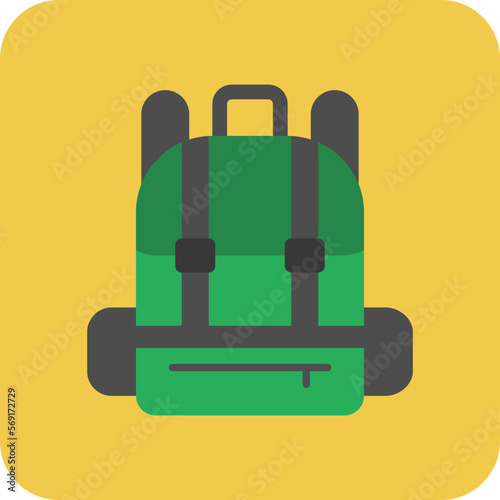 Bagpack Multicolor Round Corner Flat Icon