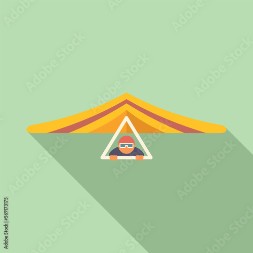 Hangglider icon flat vector. Para air. Sky fly