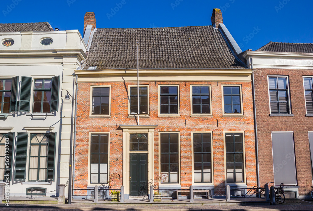 Facade of a historic house on the Zaadmarkt square in Zutphen, Netherlands
