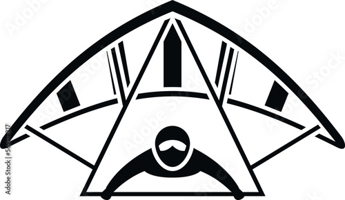 Airplane icon simple vector. Para air. Delta pilot