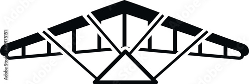 Glider aerodynamics icon simple vector. Para air. Man sky