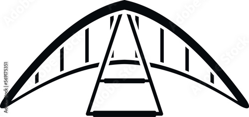 Delta hang glider icon simple vector. Wind plane. Air fly
