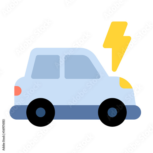 electric car vehicle transportation eco ecology icon