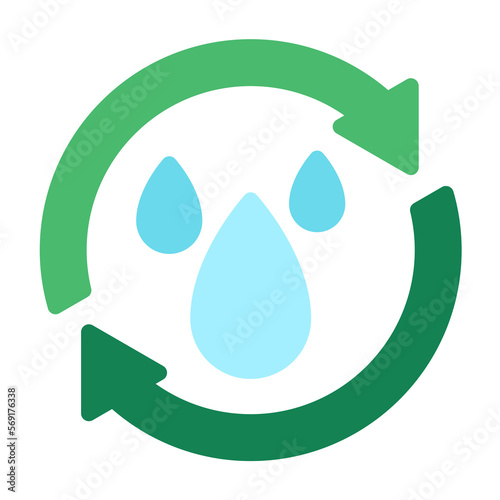 reduce reuse water drop circle arrow repeat eco ecology icon
