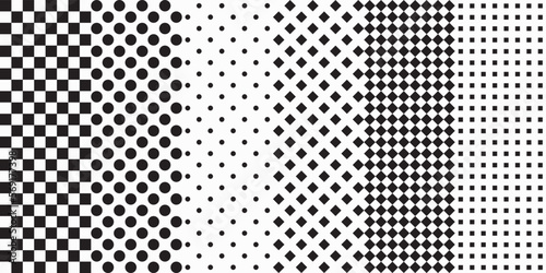 Fotomurale Set of six simple and black and white patterns