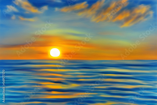 Sun Sinking Into The Sea Art © Sabbir Sarker