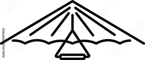 Flying hang glider icon outline vector. Sky man. Wind pilot