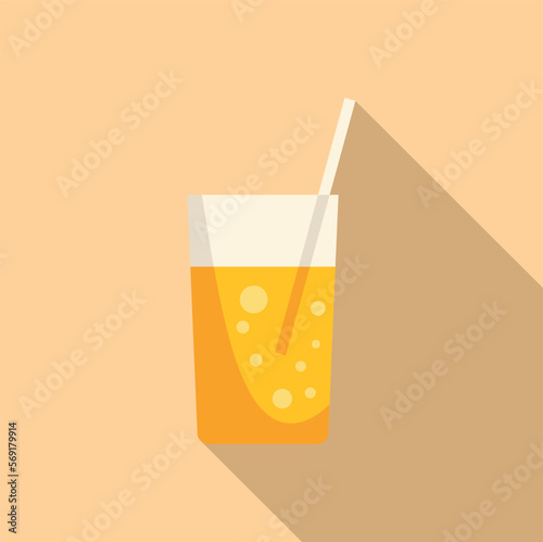 Summer soda icon flat vector. Water park. Vacation play
