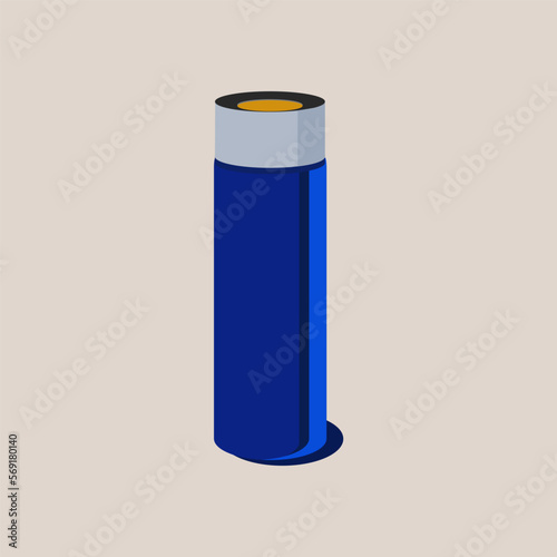 blue glass bottle vaccum bottle