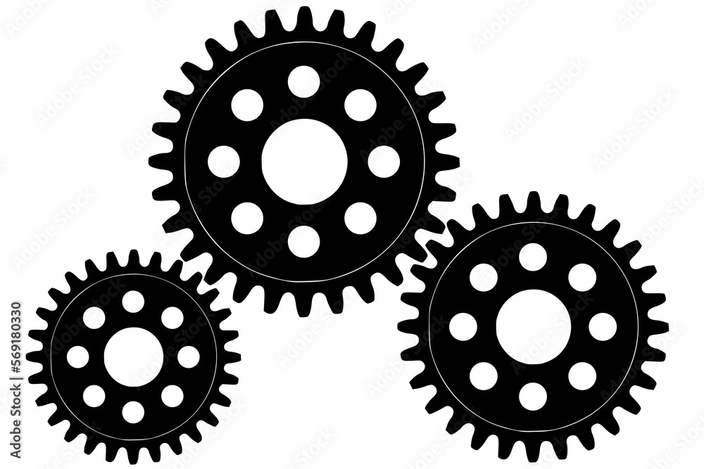 Abstract vector background with a set of gears in motion of different sizes. The concept of organization and joint work for success Abstract vector background with a set of gears in motion of different sizes. The concept of organization and joint work for success
