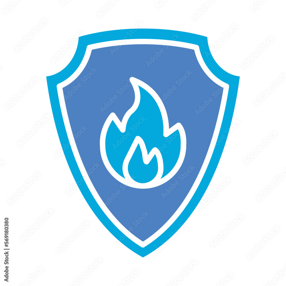Fototapeta premium Fire Shield Icon