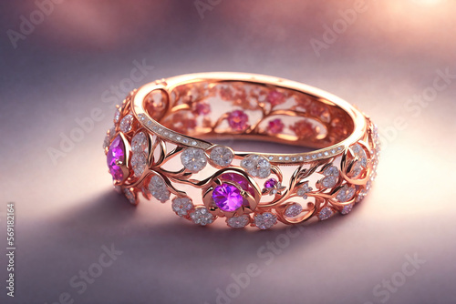 sakura-themed ring, AI generation