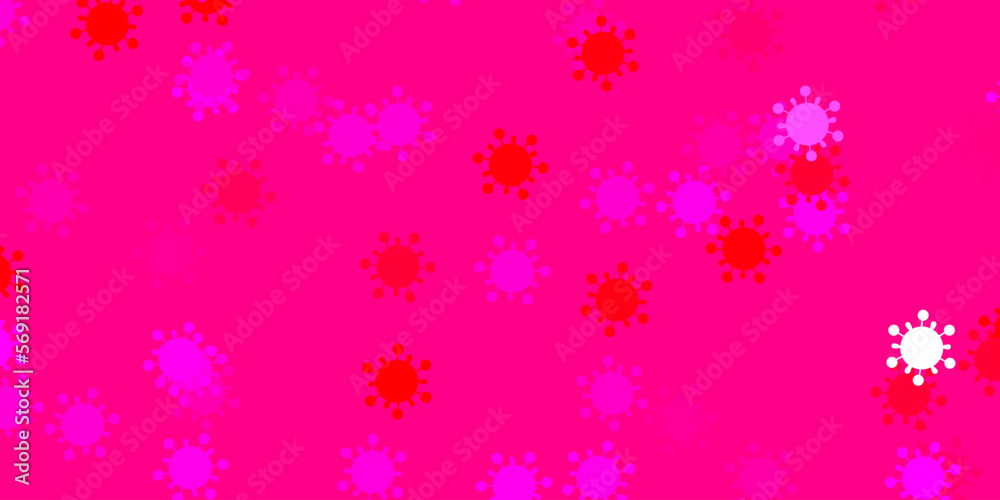 Light pink vector backdrop with virus symbols. Light pink vector backdrop with virus symbols.