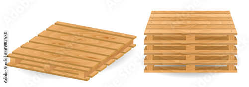 wooden pallet for shipping transportation freight isolated 3D illustration