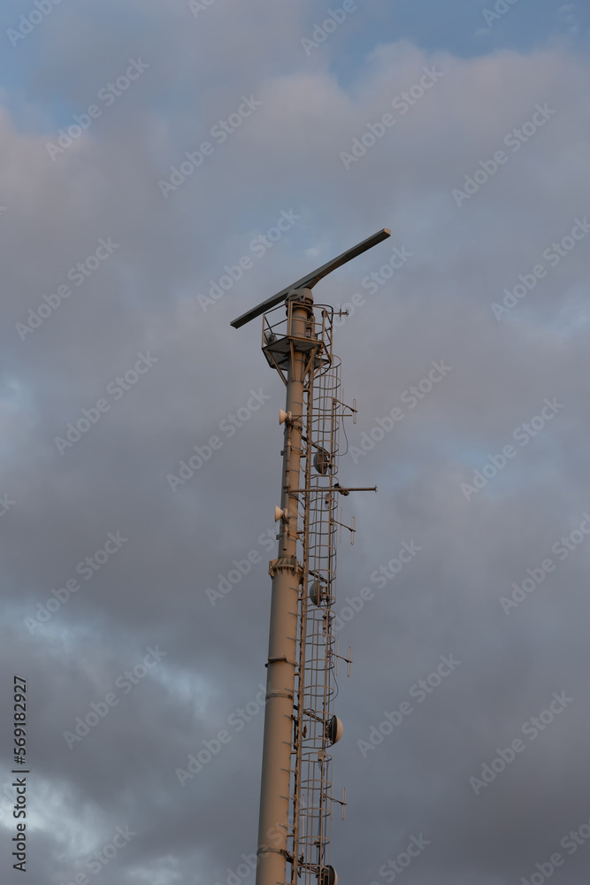 Radio tower against a cloudy sky in Portugal, Almada Radio tower against a cloudy sky in Portugal, Almada