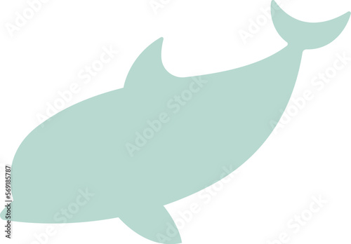 Dolphin shape flat icon Marine animal silhouette