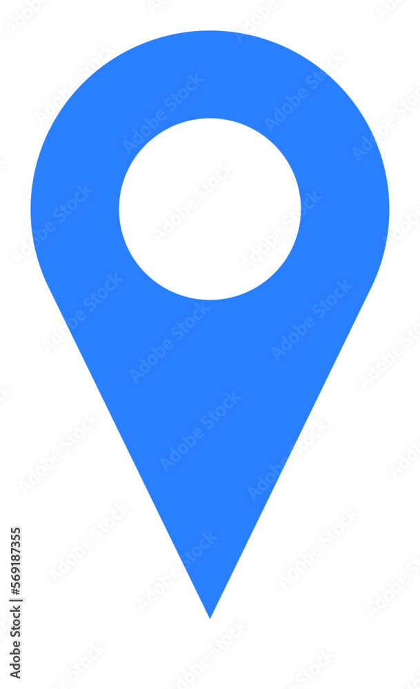 Blue Location Pointer Pin or You Are Here Marker Hotspot Symbol Sign Icon. Vector Image. Blue Location Pointer Pin or You Are Here Marker Hotspot Symbol Sign Icon. Vector Image.