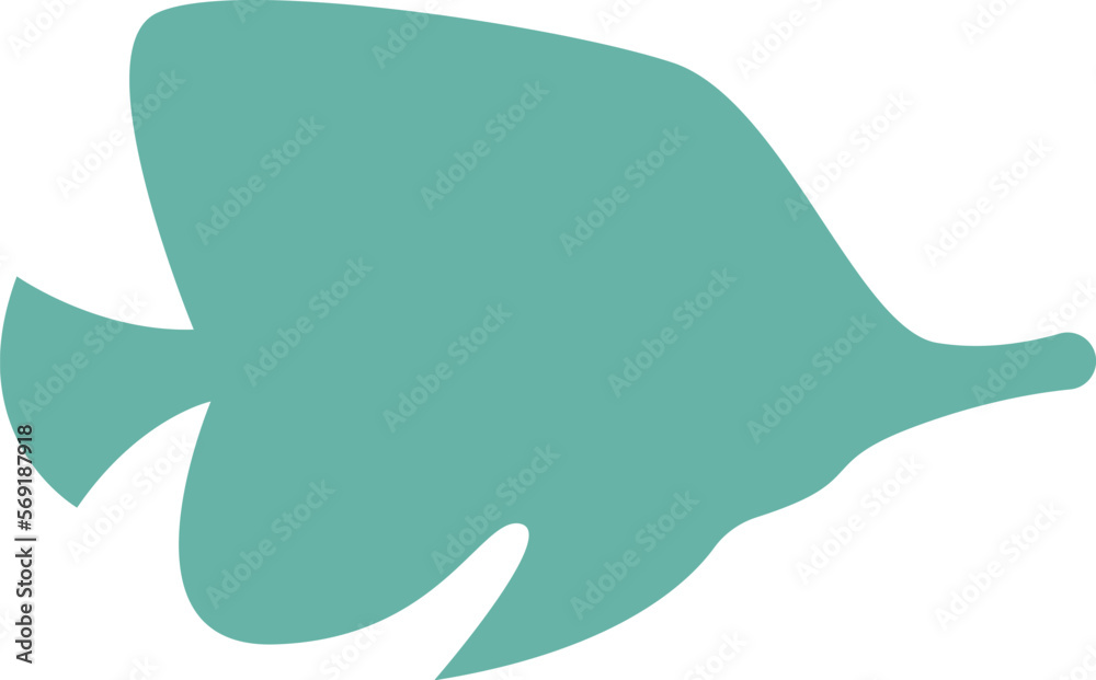 Flounder fish shape flat icon Marine animal silhouette Flounder fish shape flat icon Marine animal silhouette