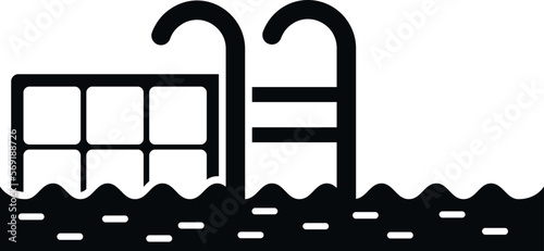 Pool icon simple vector. Water park. Family child