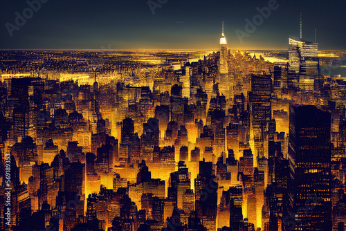 big city landscape skyscrapers