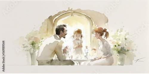 family light watercolour