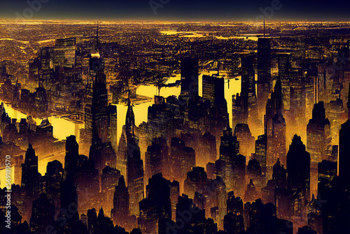 big city landscape skyscrapers