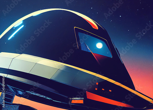 spaceship close up in space