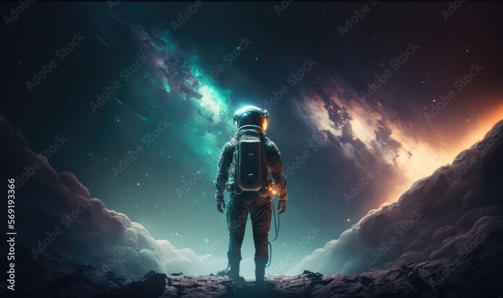Astronau exploring space made with generative ai