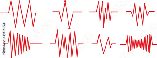 set of earthquake wave icon