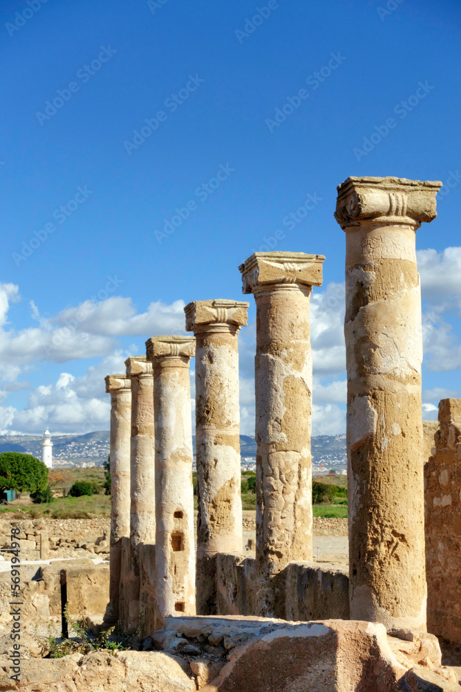 Columns and structures at Nea Pafos Columns and structures at Nea Pafos