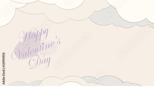 Dreamy Purple Valentine's Day Illustrator Background with Clouds and Lavender Hues and a copy spare area
