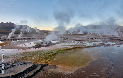 Foto geyser del tatio in atacama desert, chile