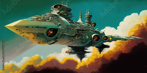Tablou canvas "The Galactic Guardian Supreme: A Supreme Battle Cruiser" Generative AI