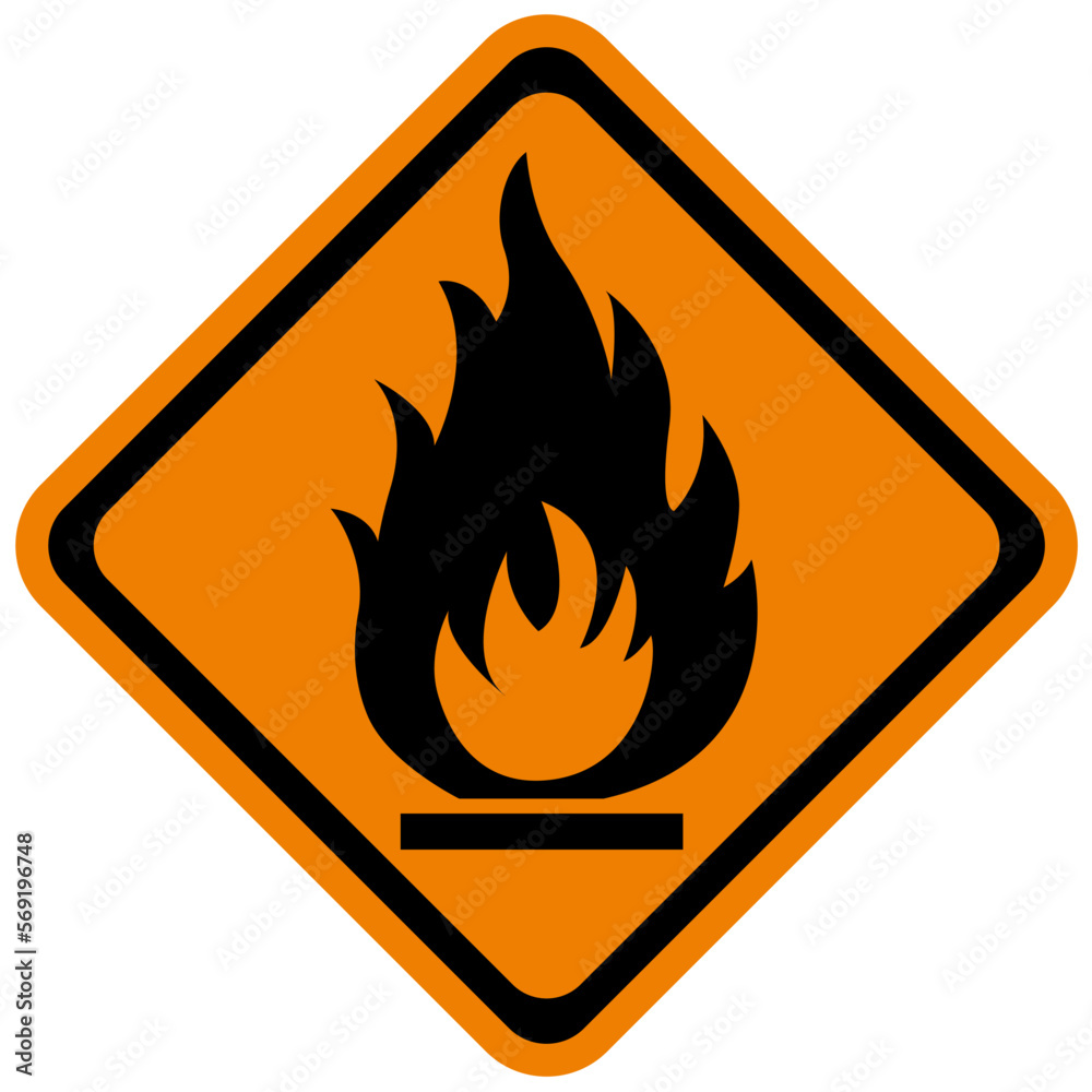 Inflammable - Risque d'incendie - Attention au feu