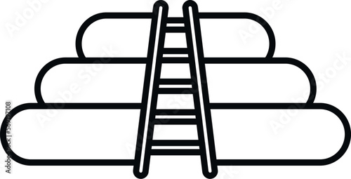 Kid inflatable pool icon outline vector. Water park. Summer playground
