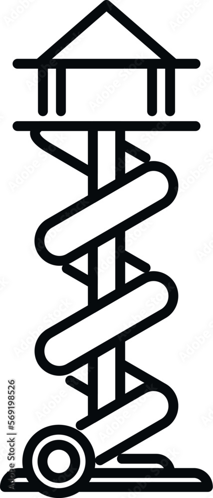 Big spiral tube icon outline vector. Water park. Vacation play Big spiral tube icon outline vector. Water park. Vacation play