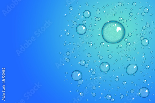 Water drops on blue background. illustration abstract background concept.