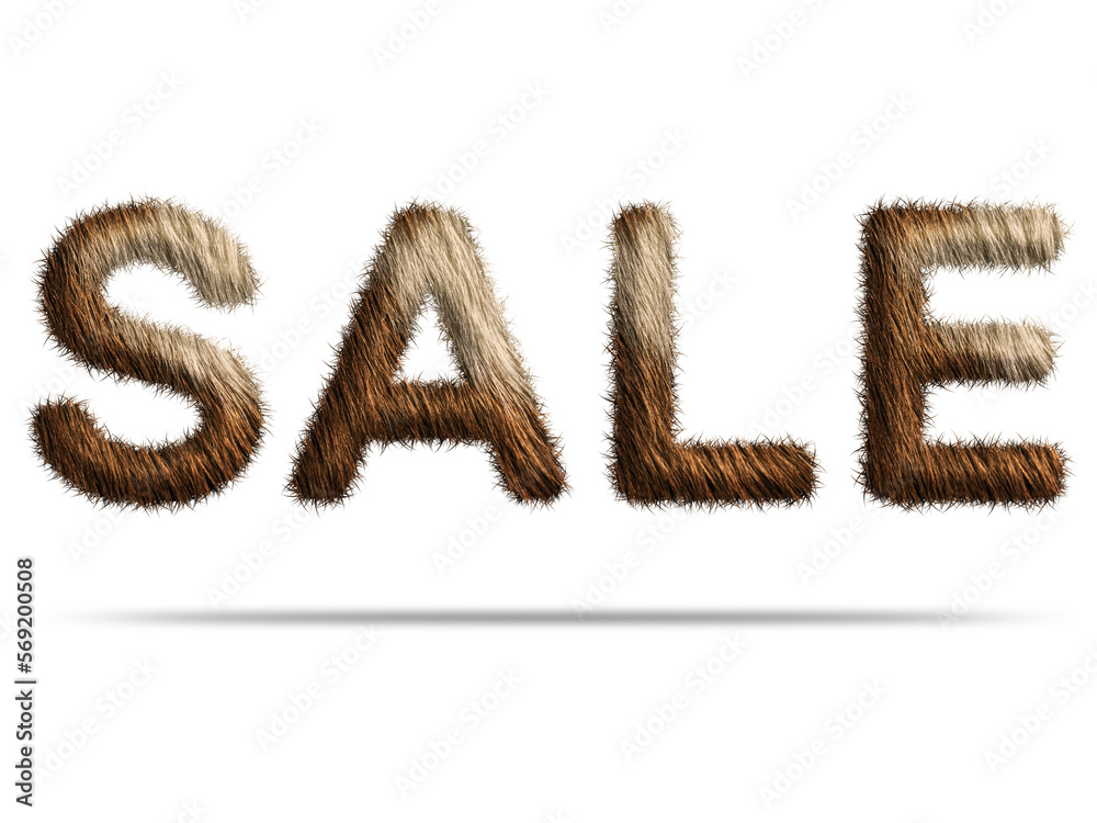 Sale text design with fur texture Sale text design with fur texture