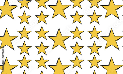 doodle stars isolated on white background