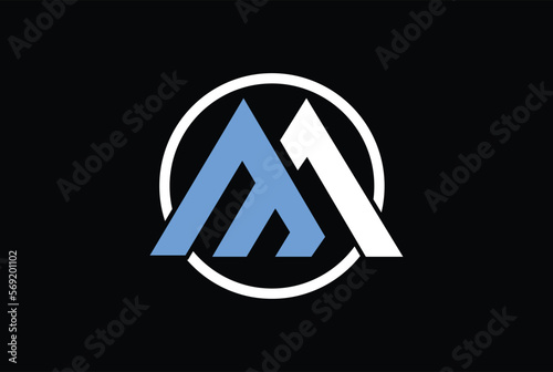 Letter MA Logo Monogram Double M Logo.