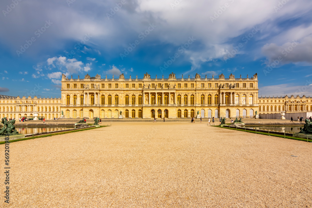 Versailles palace facade outside Paris, France