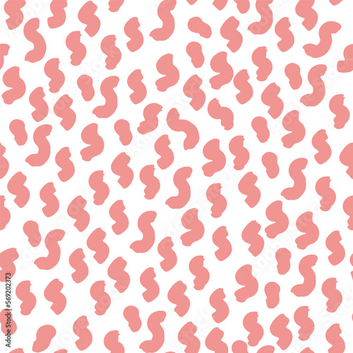 Abstract seamless pattern with pink brush strokes. Vector hand-drawn illustration. Perfect for decorations, print, wrapping paper, fabric, wallpaper.