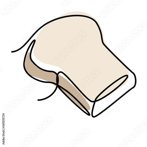 Single continuous line drawing of stylized sweet fresh bake bakery pastry in minimal continuous one line